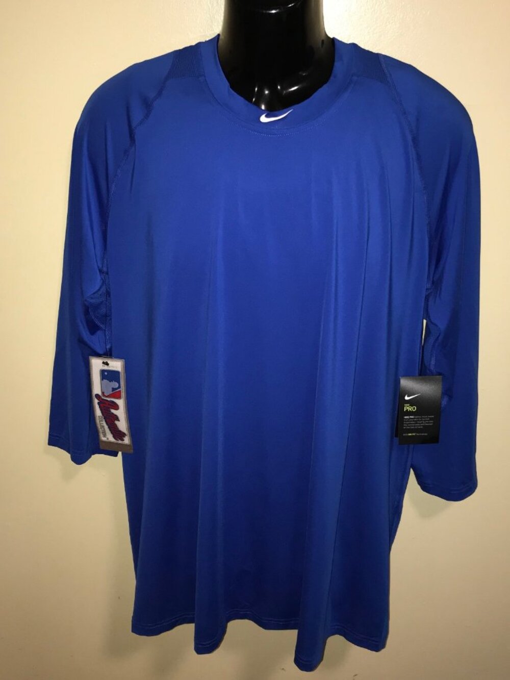 Men's Nike Pro MLB 3/4-Sleeve Fitted Baseball Shirt-Size: 2XL Slim Fit (880659)